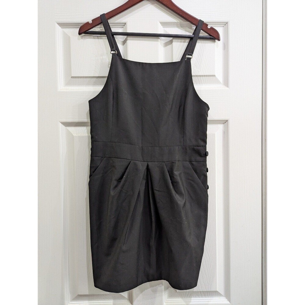 MIXXO Sleeveless Black Dress with Side Buttons and Pockets, size M